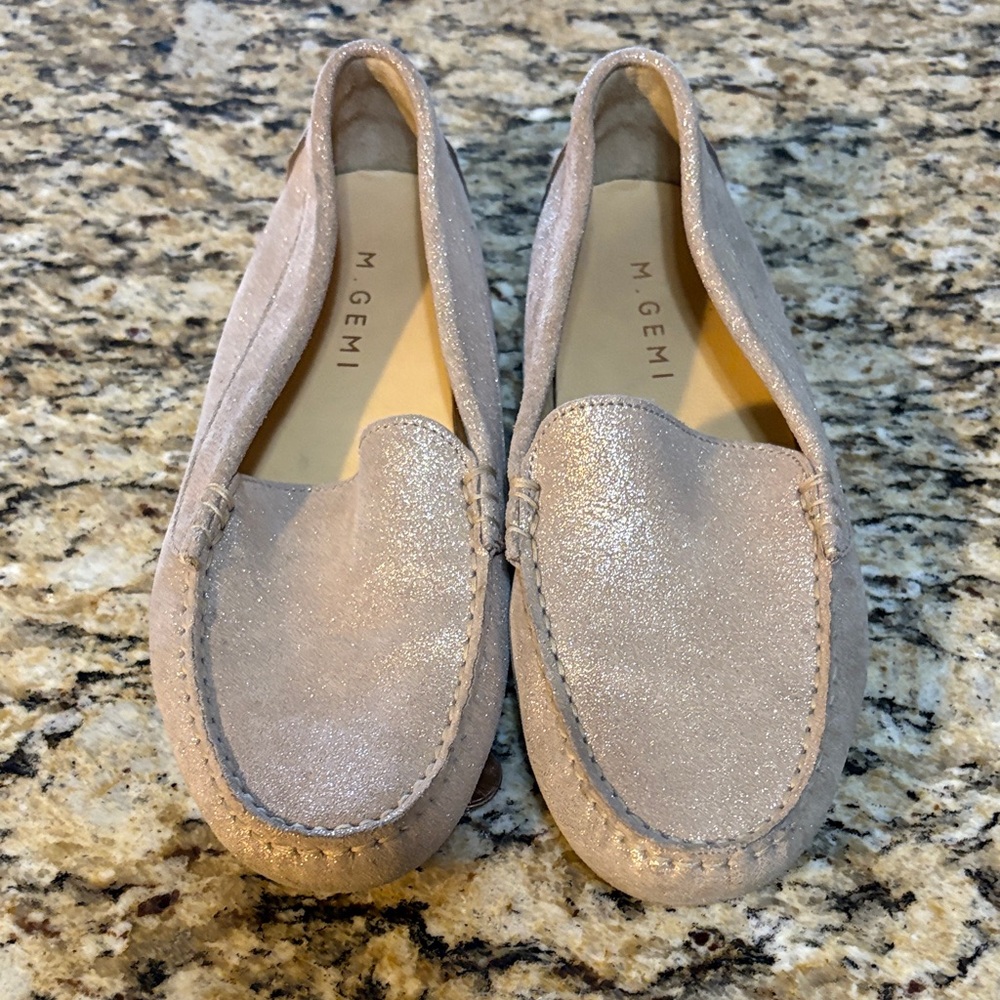 M. Gemi sparkly tan loafers
